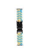 For Apple Watch 10 46mm / Ultra 2 / Ultra 49mm / 9 8 7 45mm / SE (2023) SE (2022) SE 6 5 4 44mm / 3 2 1 42mm Watch Band Nylon Rope Strap - Sky Blue+Yellow