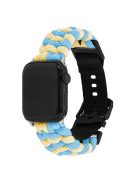 For Apple Watch 10 46mm / Ultra 2 / Ultra 49mm / 9 8 7 45mm / SE (2023) SE (2022) SE 6 5 4 44mm / 3 2 1 42mm Watch Band Nylon Rope Strap - Sky Blue+Yellow