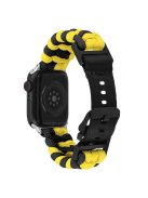 For Apple Watch 10 46mm / Ultra 2 / Ultra 49mm / 9 8 7 45mm / SE (2023) SE (2022) SE 6 5 4 44mm / 3 2 1 42mm Watch Band Nylon Rope Strap - Yellow+Black