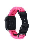 For Apple Watch 10 46mm / Ultra 2 / Ultra 49mm / 9 8 7 45mm / SE (2023) SE (2022) SE 6 5 4 44mm / 3 2 1 42mm Watch Band Nylon Rope Strap - Yellow+Pink