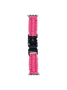 For Apple Watch 10 46mm / Ultra 2 / Ultra 49mm / 9 8 7 45mm / SE (2023) SE (2022) SE 6 5 4 44mm / 3 2 1 42mm Watch Band Nylon Rope Strap - Yellow+Pink