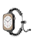 For Apple Watch 10 46mm / Ultra 2 / Ultra 49mm / 9 8 7 45mm / SE (2023) SE (2022) SE 6 5 4 44mm / 3 2 1 42mm Watch Band Pearls Bracelet - Black