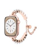 For Apple Watch 10 46mm / Ultra 2 / Ultra 49mm / 9 8 7 45mm / SE (2023) SE (2022) SE 6 5 4 44mm / 3 2 1 42mm Watch Band Pearls Bracelet - Rose Gold