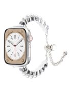 For Apple Watch 10 46mm / Ultra 2 / Ultra 49mm / 9 8 7 45mm / SE (2023) SE (2022) SE 6 5 4 44mm / 3 2 1 42mm Watch Band Pearls Bracelet - Silver