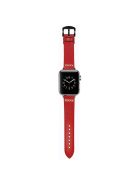 For Apple Watch 10 46mm / Ultra 2 / Ultra 49mm / 9 8 7 45mm / SE (2023) SE (2022) SE 6 5 4 44mm / 3 2 1 42mm Watch Band PU Leather - Red