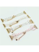 For Apple Watch 10 46mm / Ultra 2 / Ultra 49mm / 9 8 7 45mm / SE (2023) SE (2022) SE 6 5 4 44mm / 3 2 1 42mm Watch Band Replacement - Flowers+Pearls