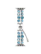 For Apple Watch 10 46mm / Ultra 2 / Ultra 49mm / 9 8 7 45mm / SE (2023) SE (2022) SE 6 5 4 44mm / 3 2 1 42mm Watch Band Rhinestone Chain Bracelet - Blue