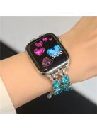 For Apple Watch 10 46mm / Ultra 2 / Ultra 49mm / 9 8 7 45mm / SE (2023) SE (2022) SE 6 5 4 44mm / 3 2 1 42mm Watch Band Rhinestone Chain Bracelet - Blue