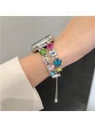 For Apple Watch 10 46mm / Ultra 2 / Ultra 49mm / 9 8 7 45mm / SE (2023) SE (2022) SE 6 5 4 44mm / 3 2 1 42mm Watch Band Rhinestone Chain Bracelet - Multi-Color