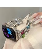 For Apple Watch 10 46mm / Ultra 2 / Ultra 49mm / 9 8 7 45mm / SE (2023) SE (2022) SE 6 5 4 44mm / 3 2 1 42mm Watch Band Rhinestone Chain Bracelet - Multi-Color