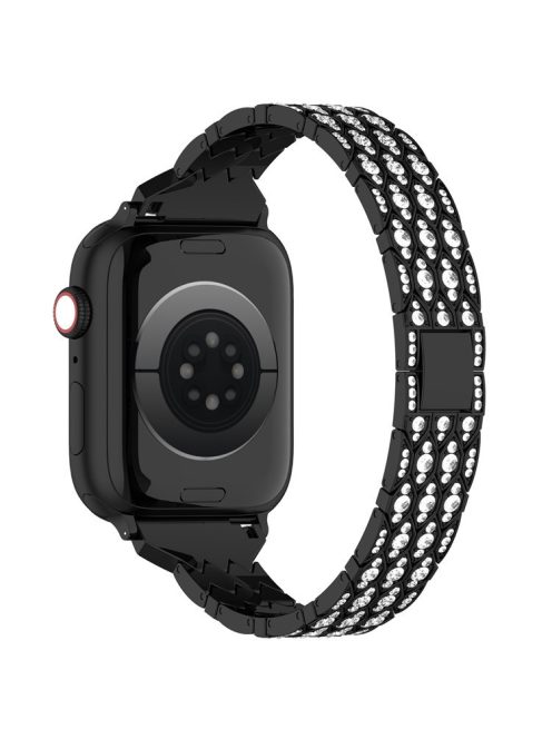 For Apple Watch 10 46mm / Ultra 2 / Ultra 49mm / 9 8 7 45mm / SE (2023) SE (2022) SE 6 5 4 44mm / 3 2 1 42mm Watch Band Rhinestone Strap - Black