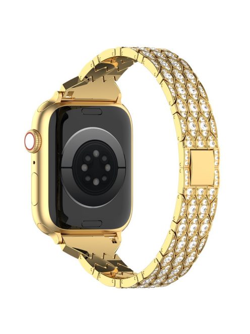 For Apple Watch 10 46mm / Ultra 2 / Ultra 49mm / 9 8 7 45mm / SE (2023) SE (2022) SE 6 5 4 44mm / 3 2 1 42mm Watch Band Rhinestone Strap - Gold