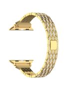 For Apple Watch 10 46mm / Ultra 2 / Ultra 49mm / 9 8 7 45mm / SE (2023) SE (2022) SE 6 5 4 44mm / 3 2 1 42mm Watch Band Rhinestone Strap - Gold