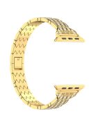 For Apple Watch 10 46mm / Ultra 2 / Ultra 49mm / 9 8 7 45mm / SE (2023) SE (2022) SE 6 5 4 44mm / 3 2 1 42mm Watch Band Rhinestone Strap - Gold