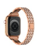 For Apple Watch 10 46mm / Ultra 2 / Ultra 49mm / 9 8 7 45mm / SE (2023) SE (2022) SE 6 5 4 44mm / 3 2 1 42mm Watch Band Rhinestone Strap - Rose Gold