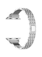 For Apple Watch 10 46mm / Ultra 2 / Ultra 49mm / 9 8 7 45mm / SE (2023) SE (2022) SE 6 5 4 44mm / 3 2 1 42mm Watch Band Rhinestone Strap - Silver