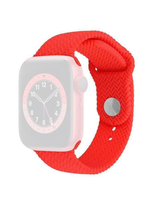 For Apple Watch 10 46mm / Ultra 2 / Ultra 49mm / 9 8 7 45mm / SE (2023) SE (2022) SE 6 5 4 44mm / 3 2 1 42mm Watch Band Silicone Strap - Red