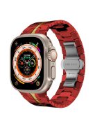 For Apple Watch 10 46mm / Ultra 2 / Ultra 49mm / 9 8 7 45mm / SE (2023) SE (2022) SE 6 5 4 44mm / 3 2 1 42mm Watch Band Stainless Steel - Red+Gold