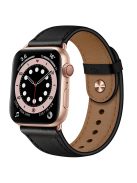 For Apple Watch 10 46mm / Ultra 2 / Ultra 49mm / 9 8 7 45mm / SE (2023) SE (2022) SE 6 5 4 44mm / 3 2 1 42mm Watch Band Strap - Black+Rose Gold Rivet