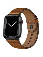 For Apple Watch 10 46mm / Ultra 2 / Ultra 49mm / 9 8 7 45mm / SE (2023) SE (2022) SE 6 5 4 44mm / 3 2 1 42mm Watch Band Strap - Brown+Black Rivet