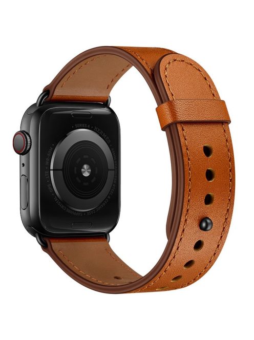 For Apple Watch 10 46mm / Ultra 2 / Ultra 49mm / 9 8 7 45mm / SE (2023) SE (2022) SE 6 5 4 44mm / 3 2 1 42mm Watch Band Strap - Brown+Crazy Horse Texture