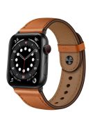 For Apple Watch 10 46mm / Ultra 2 / Ultra 49mm / 9 8 7 45mm / SE (2023) SE (2022) SE 6 5 4 44mm / 3 2 1 42mm Watch Band Strap - Brown+Crazy Horse Texture