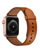 For Apple Watch 10 46mm / Ultra 2 / Ultra 49mm / 9 8 7 45mm / SE (2023) SE (2022) SE 6 5 4 44mm / 3 2 1 42mm Watch Band Strap - Brown+Rose Gold Rivet