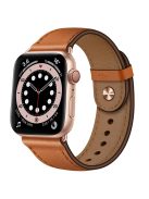 For Apple Watch 10 46mm / Ultra 2 / Ultra 49mm / 9 8 7 45mm / SE (2023) SE (2022) SE 6 5 4 44mm / 3 2 1 42mm Watch Band Strap - Brown+Rose Gold Rivet