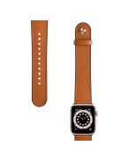 For Apple Watch 10 46mm / Ultra 2 / Ultra 49mm / 9 8 7 45mm / SE (2023) SE (2022) SE 6 5 4 44mm / 3 2 1 42mm Watch Band Strap - Brown+Rose Gold Rivet