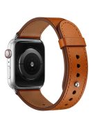 For Apple Watch 10 46mm / Ultra 2 / Ultra 49mm / 9 8 7 45mm / SE (2023) SE (2022) SE 6 5 4 44mm / 3 2 1 42mm Watch Band Strap - Brown+Silver Rivet