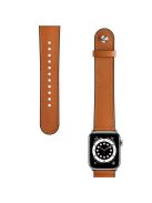 For Apple Watch 10 46mm / Ultra 2 / Ultra 49mm / 9 8 7 45mm / SE (2023) SE (2022) SE 6 5 4 44mm / 3 2 1 42mm Watch Band Strap - Brown+Silver Rivet