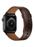 For Apple Watch 10 46mm / Ultra 2 / Ultra 49mm / 9 8 7 45mm / SE (2023) SE (2022) SE 6 5 4 44mm / 3 2 1 42mm Watch Band Strap - Dark Brown+Smooth Texture