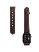 For Apple Watch 10 46mm / Ultra 2 / Ultra 49mm / 9 8 7 45mm / SE (2023) SE (2022) SE 6 5 4 44mm / 3 2 1 42mm Watch Band Strap - Dark Brown+Smooth Texture