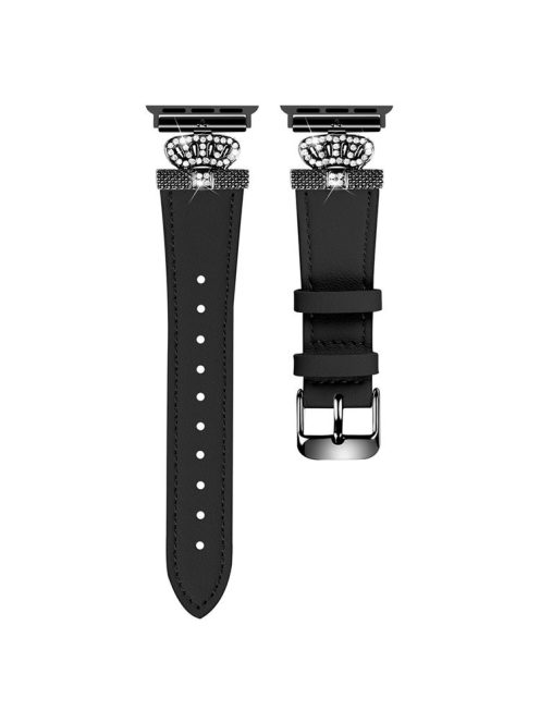 For Apple Watch 10 46mm / Ultra 2 / Ultra 49mm / 9 8 7 45mm / SE (2023) SE (2022) SE 6 5 4 44mm / 3 2 1 42mm Watch Band with Black Buckle - Black