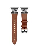 For Apple Watch 10 46mm / Ultra 2 / Ultra 49mm / 9 8 7 45mm / SE (2023) SE (2022) SE 6 5 4 44mm / 3 2 1 42mm Watch Band with Black Buckle - Brown