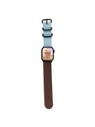 For Apple Watch 10 46mm / Ultra 2 / Ultra 49mm / 9 8 7 45mm / SE (2023) SE (2022) SE 6 5 4 44mm / 3 2 1 42mm Watch Band with Round Buckle - Blue+Tan