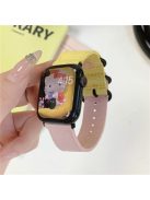 For Apple Watch 10 46mm / Ultra 2 / Ultra 49mm / 9 8 7 45mm / SE (2023) SE (2022) SE 6 5 4 44mm / 3 2 1 42mm Watch Band with Round Buckle - Yellow+Pink