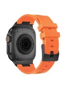 For Apple Watch 10 46mm / Ultra 2 / Ultra 49mm / 9 8 7 45mm / SE (2023) SE (2022) SE 6 5 4 44mm / 3 2 1 42mm Watch Bracelet - Black+Orange