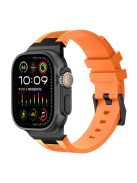 For Apple Watch 10 46mm / Ultra 2 / Ultra 49mm / 9 8 7 45mm / SE (2023) SE (2022) SE 6 5 4 44mm / 3 2 1 42mm Watch Bracelet - Black+Orange