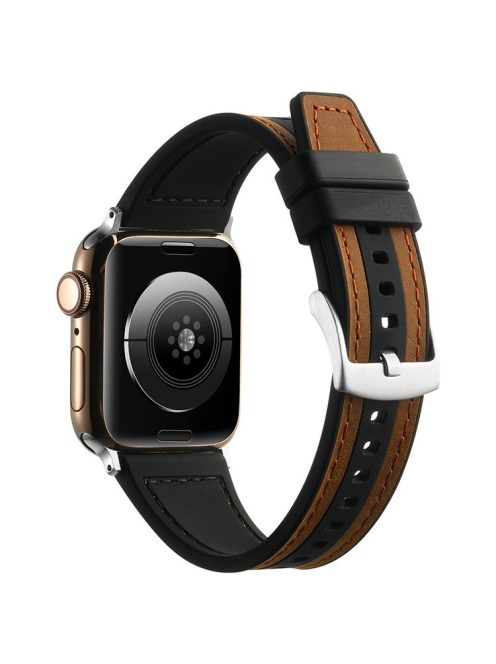 For Apple Watch 10 46mm / Ultra 2 / Ultra 49mm / 9 8 7 45mm / SE (2023) SE (2022) SE 6 5 4 44mm / 3 2 1 42mm Watch Bracelet - Dark Brown+Black