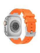 For Apple Watch 10 46mm / Ultra 2 / Ultra 49mm / 9 8 7 45mm / SE (2023) SE (2022) SE 6 5 4 44mm / 3 2 1 42mm Watch Bracelet - Silver+Orange