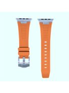 For Apple Watch 10 46mm / Ultra 2 / Ultra 49mm / 9 8 7 45mm / SE (2023) SE (2022) SE 6 5 4 44mm / 3 2 1 42mm Watch Bracelet - Silver+Orange