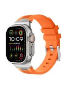 For Apple Watch 10 46mm / Ultra 2 / Ultra 49mm / 9 8 7 45mm / SE (2023) SE (2022) SE 6 5 4 44mm / 3 2 1 42mm Watch Bracelet - Silver+Orange