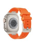 For Apple Watch 10 46mm / Ultra 2 / Ultra 49mm / 9 8 7 45mm / SE (2023) SE (2022) SE 6 5 4 44mm / 3 2 1 42mm Watch Bracelet - Titanium+Orange