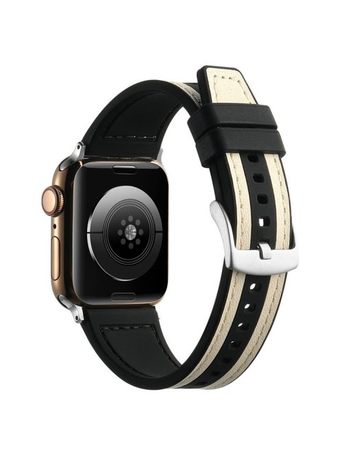 For Apple Watch 10 46mm / Ultra 2 / Ultra 49mm / 9 8 7 45mm / SE (2023) SE (2022) SE 6 5 4 44mm / 3 2 1 42mm Watch Bracelet - White+Black