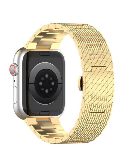 For Apple Watch 10 46mm / Ultra 2 / Ultra 49mm / 9 8 7 45mm / SE (2023) SE (2022) SE 6 5 4 44mm / 3 2 1 42mm Watch Bracelet Stainless Steel Strap - Gold