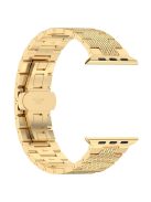 For Apple Watch 10 46mm / Ultra 2 / Ultra 49mm / 9 8 7 45mm / SE (2023) SE (2022) SE 6 5 4 44mm / 3 2 1 42mm Watch Bracelet Stainless Steel Strap - Gold