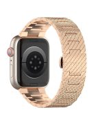 For Apple Watch 10 46mm / Ultra 2 / Ultra 49mm / 9 8 7 45mm / SE (2023) SE (2022) SE 6 5 4 44mm / 3 2 1 42mm Watch Bracelet Stainless Steel Strap - Rose Gold