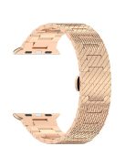 For Apple Watch 10 46mm / Ultra 2 / Ultra 49mm / 9 8 7 45mm / SE (2023) SE (2022) SE 6 5 4 44mm / 3 2 1 42mm Watch Bracelet Stainless Steel Strap - Rose Gold