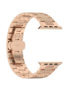 For Apple Watch 10 46mm / Ultra 2 / Ultra 49mm / 9 8 7 45mm / SE (2023) SE (2022) SE 6 5 4 44mm / 3 2 1 42mm Watch Bracelet Stainless Steel Strap - Rose Gold